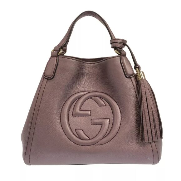 GUCCI Soho 336751 Purple Leather - Tote Bag - Picture 1 of 11